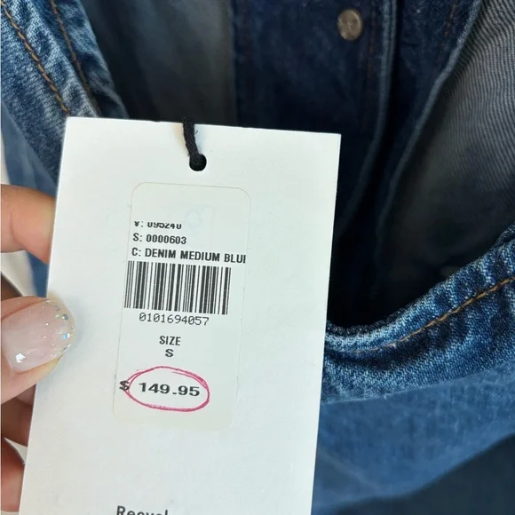 NWT👍Reformation Denim Pinafore Dress | Button Front | Medium Blue | Size S - Picture 4 of 4